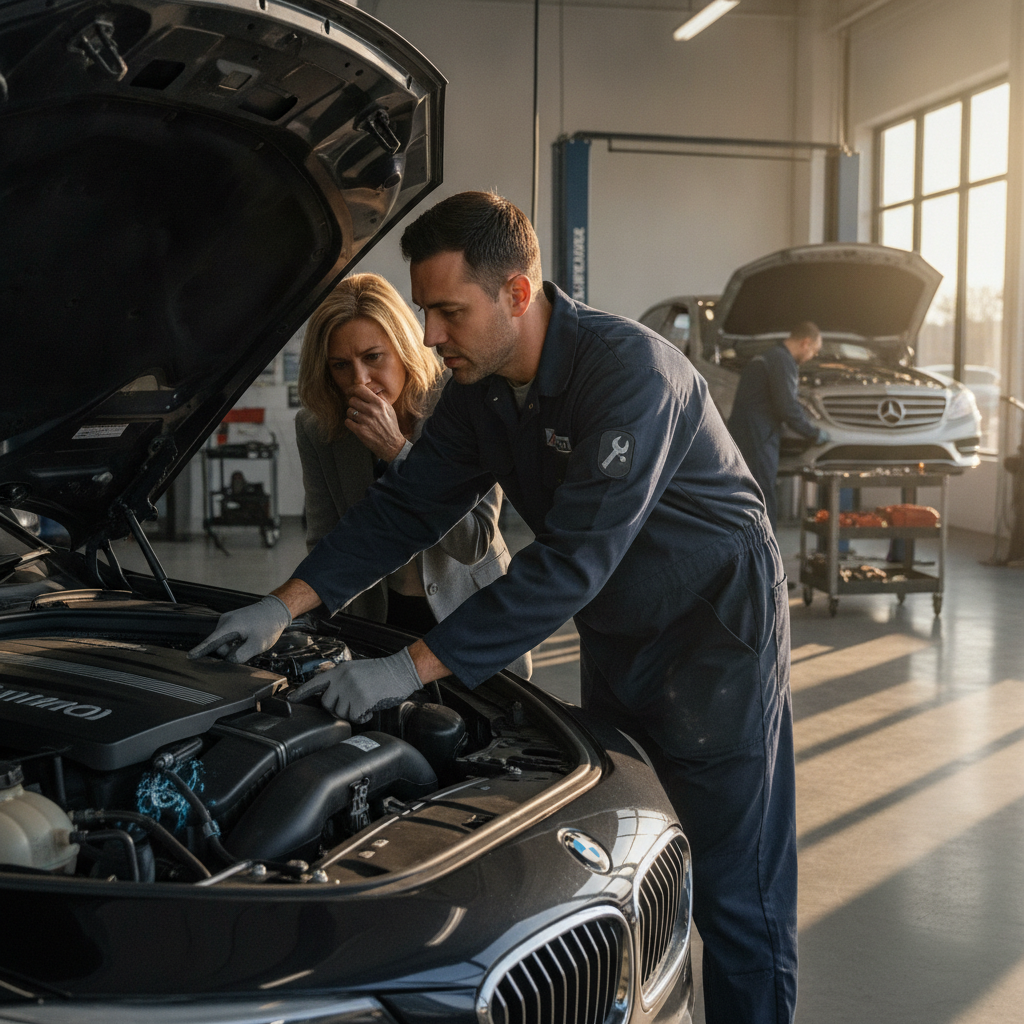 bmw-mercedes-coolant-smell-not-overheating-milton