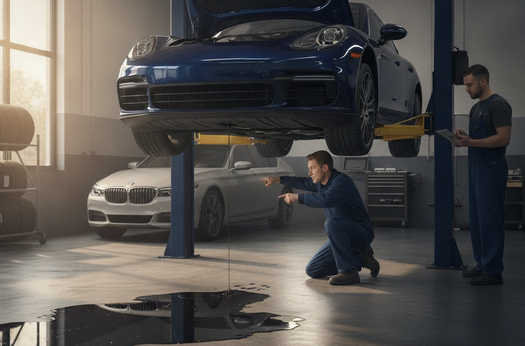 Why Is My Porsche Panamera or BMW 7 Series Leaking Oil? What Roswell Owners Should Know