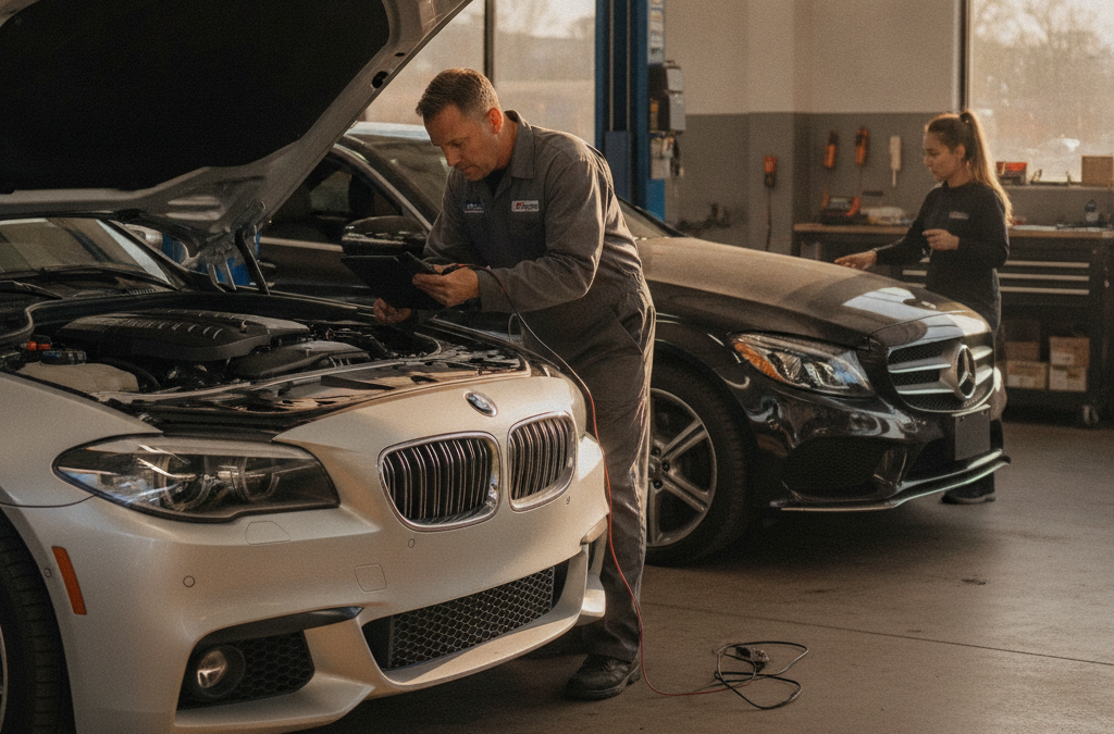 Why Is My BMW or Mercedes Headlight Flickering or Going Dark? What Roswell Owners Should Know About HID, LED, and Adaptive Headlight Failure