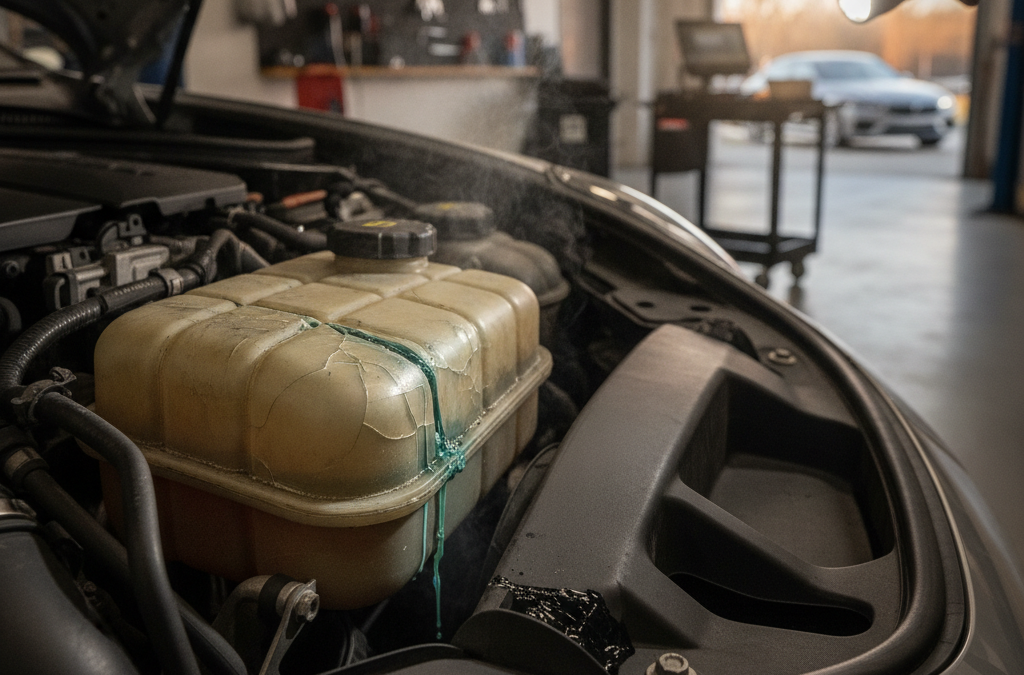 Why Is My Porsche or BMW’s Coolant Reservoir Cracking or Leaking? What Alpharetta Owners Should Know About Expansion Tank Failure