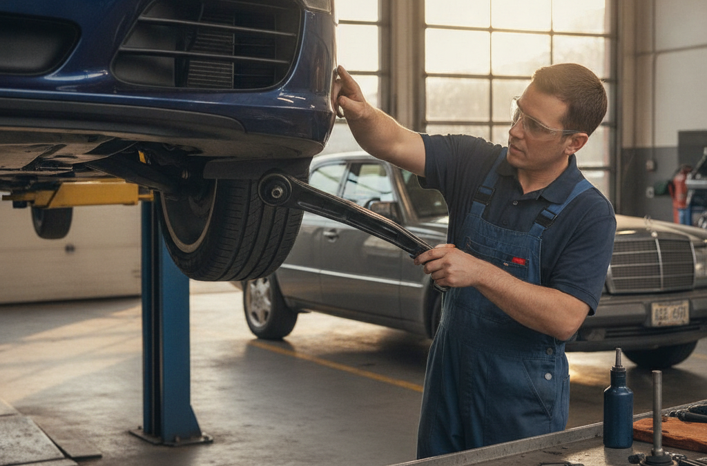 Why Is My Porsche or Mercedes Suspension Clunking Over Speed Bumps? What Roswell Owners Should Know About Control Arm and Bushing Failure
